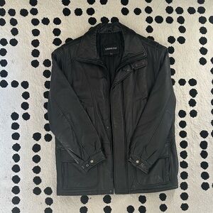 London Fog Men’s Leather Jacket Classic Style Size L